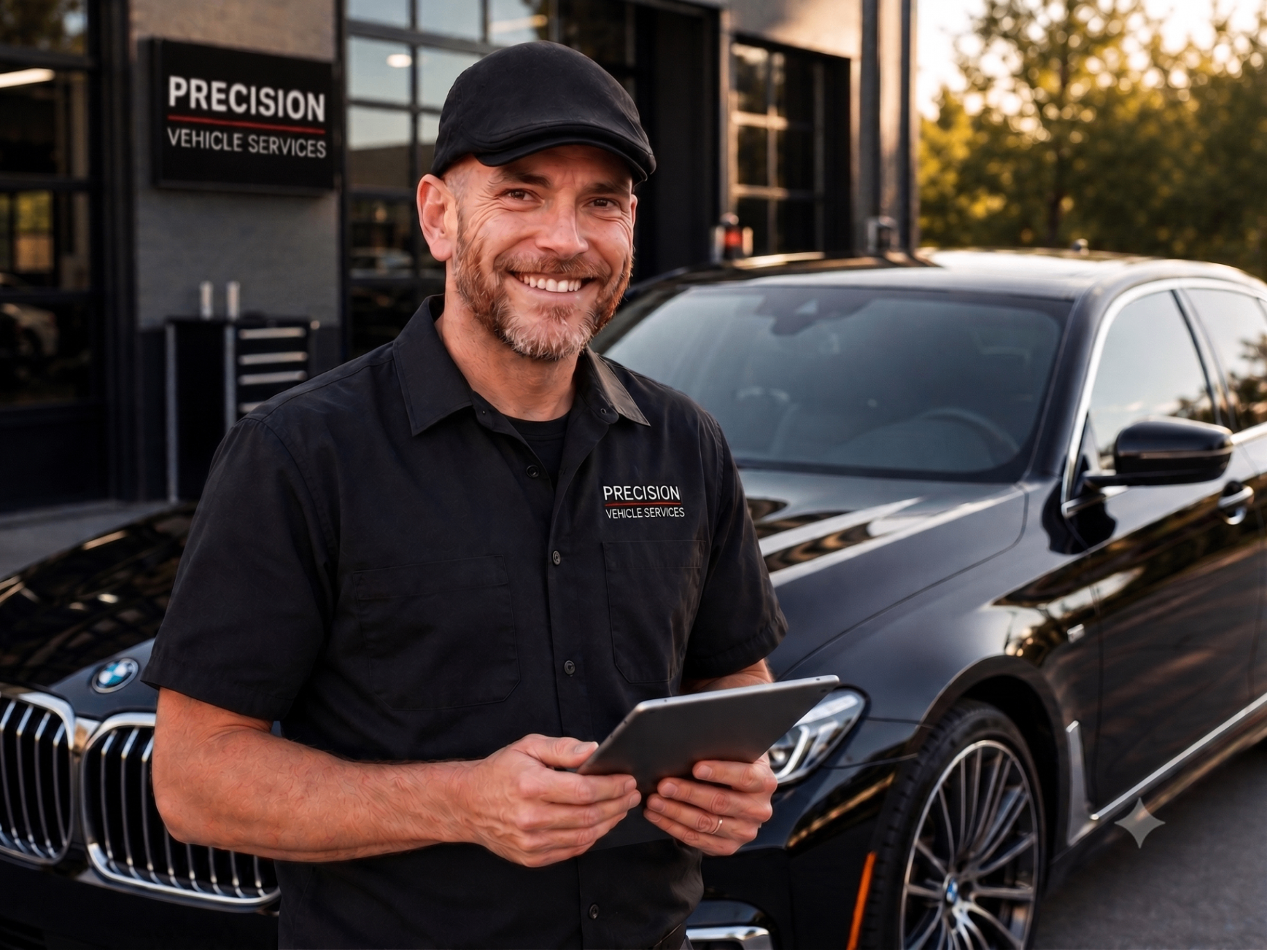 Chad performing a mobile vehicle diagnostic at a customer's location
