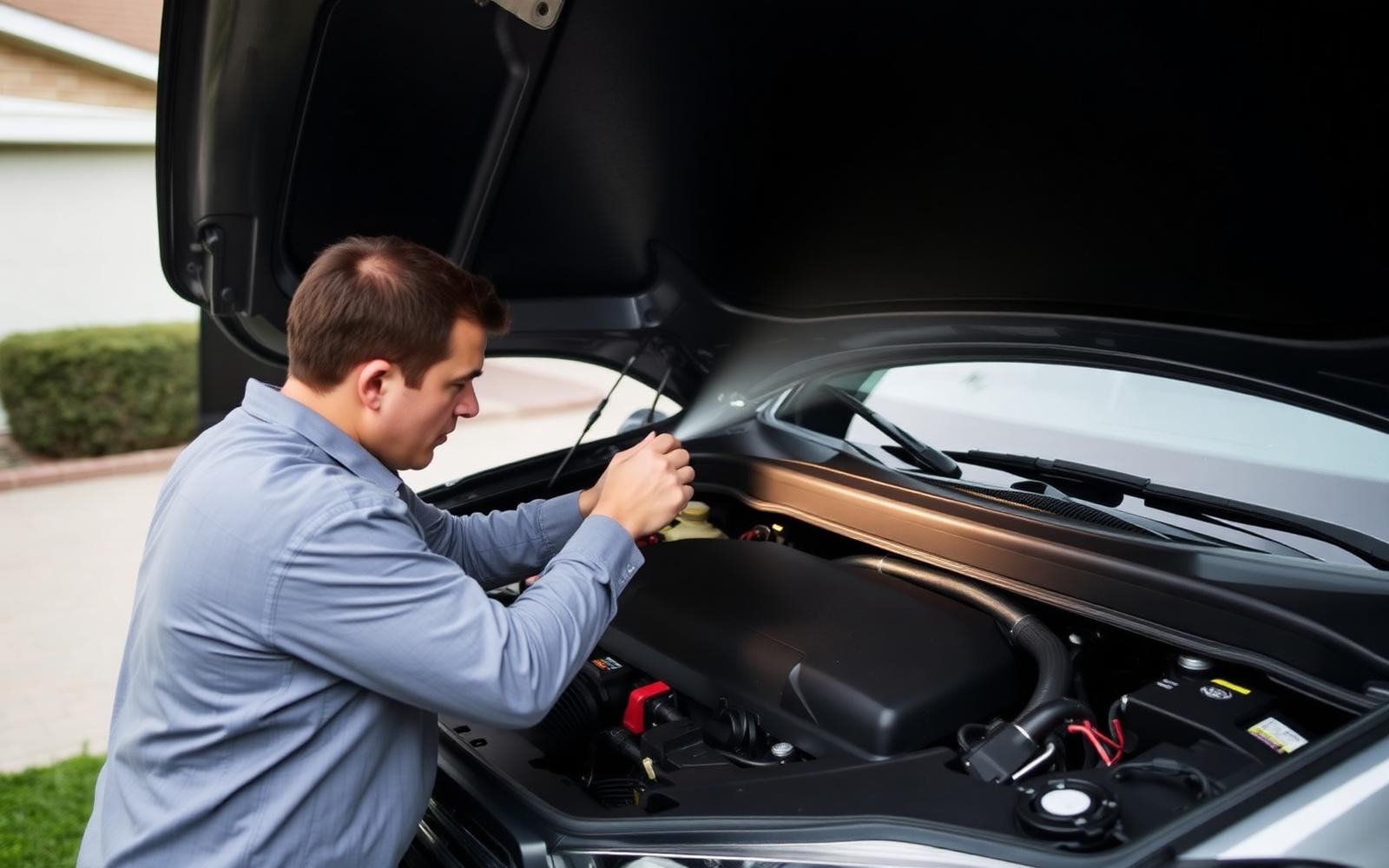 Technician documenting findings during an on-site vehicle evaluation